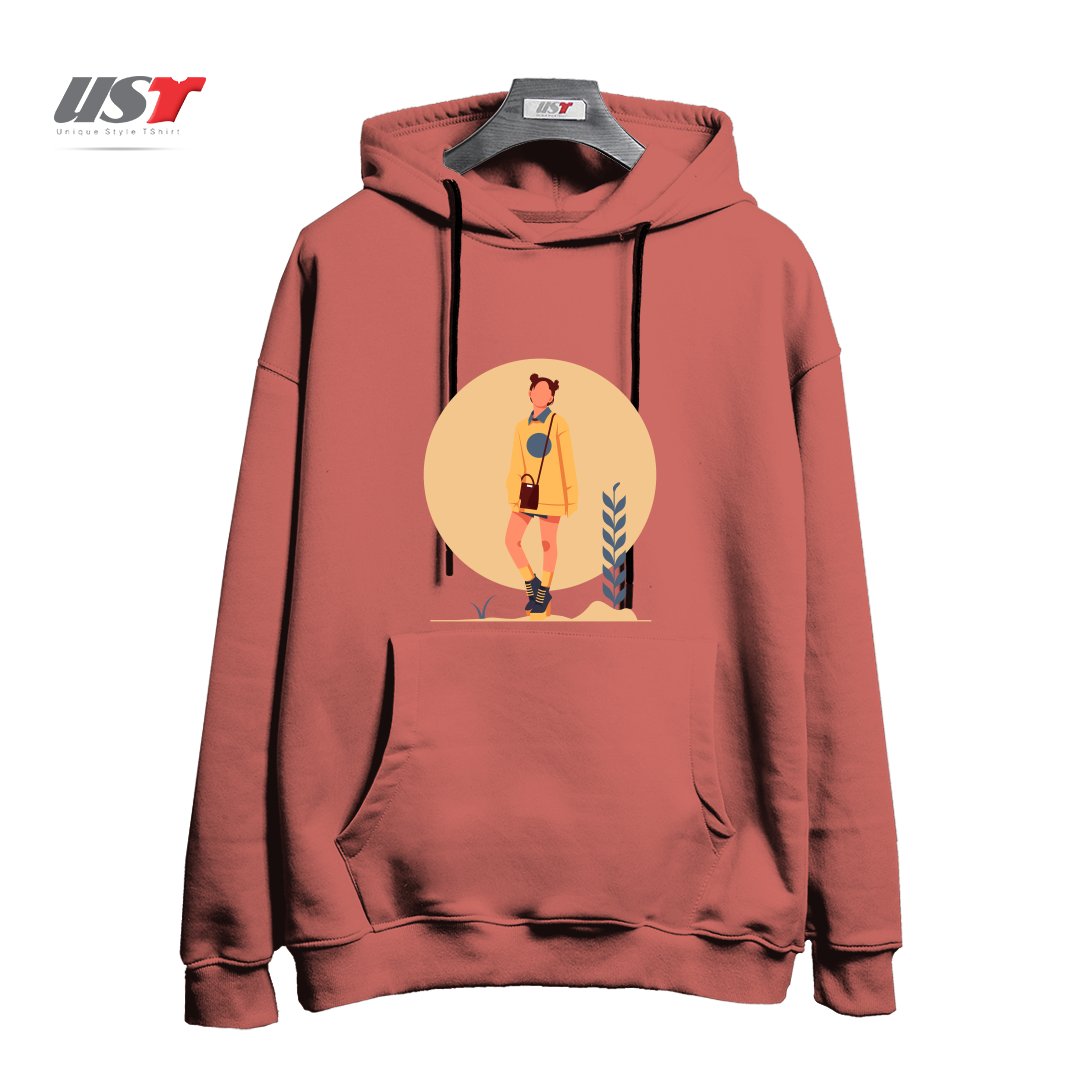 طرح Life Style4 هودی اورسایزرنگ آجری