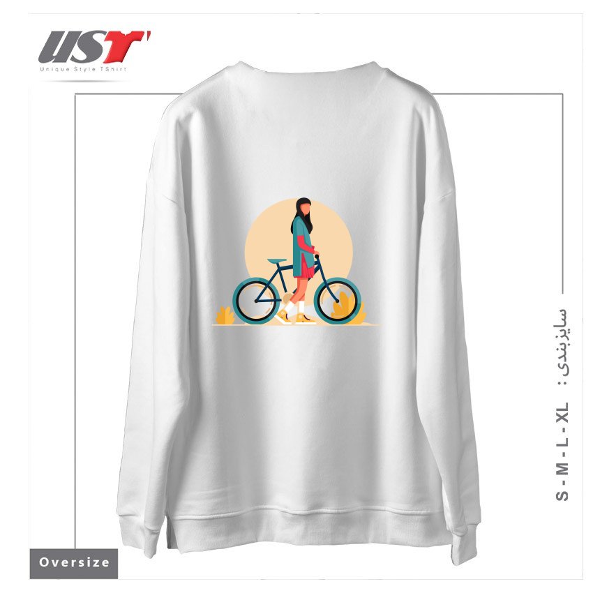 طرح Life Style5 سوییشرت اورسایزرنگ سفید