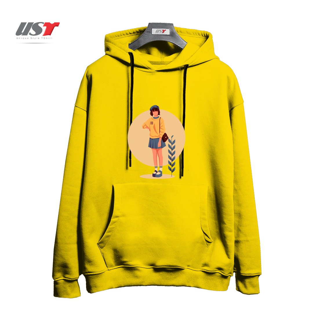 طرح Life Style6 هودی اورسایزرنگ زرد