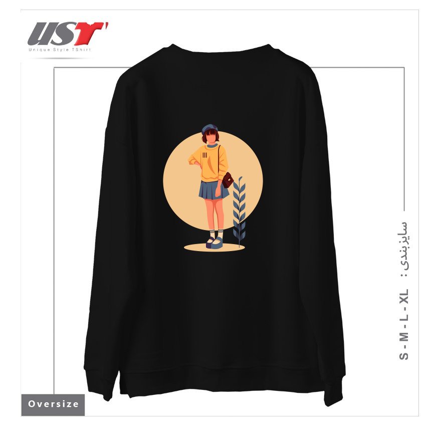 طرح Life Style6 سوییشرت اورسایزرنگ مشکی