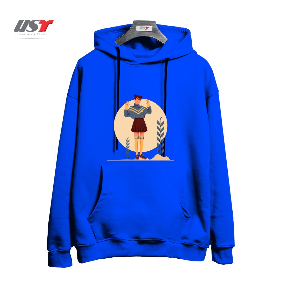 طرح Life Style7 هودی اورسایزرنگ آبی شالی