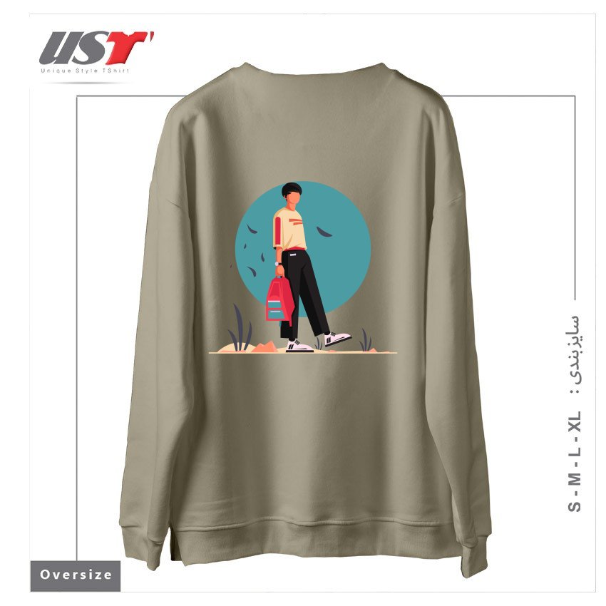 طرح Life Style8 سوییشرت اورسایزرنگ نخودی