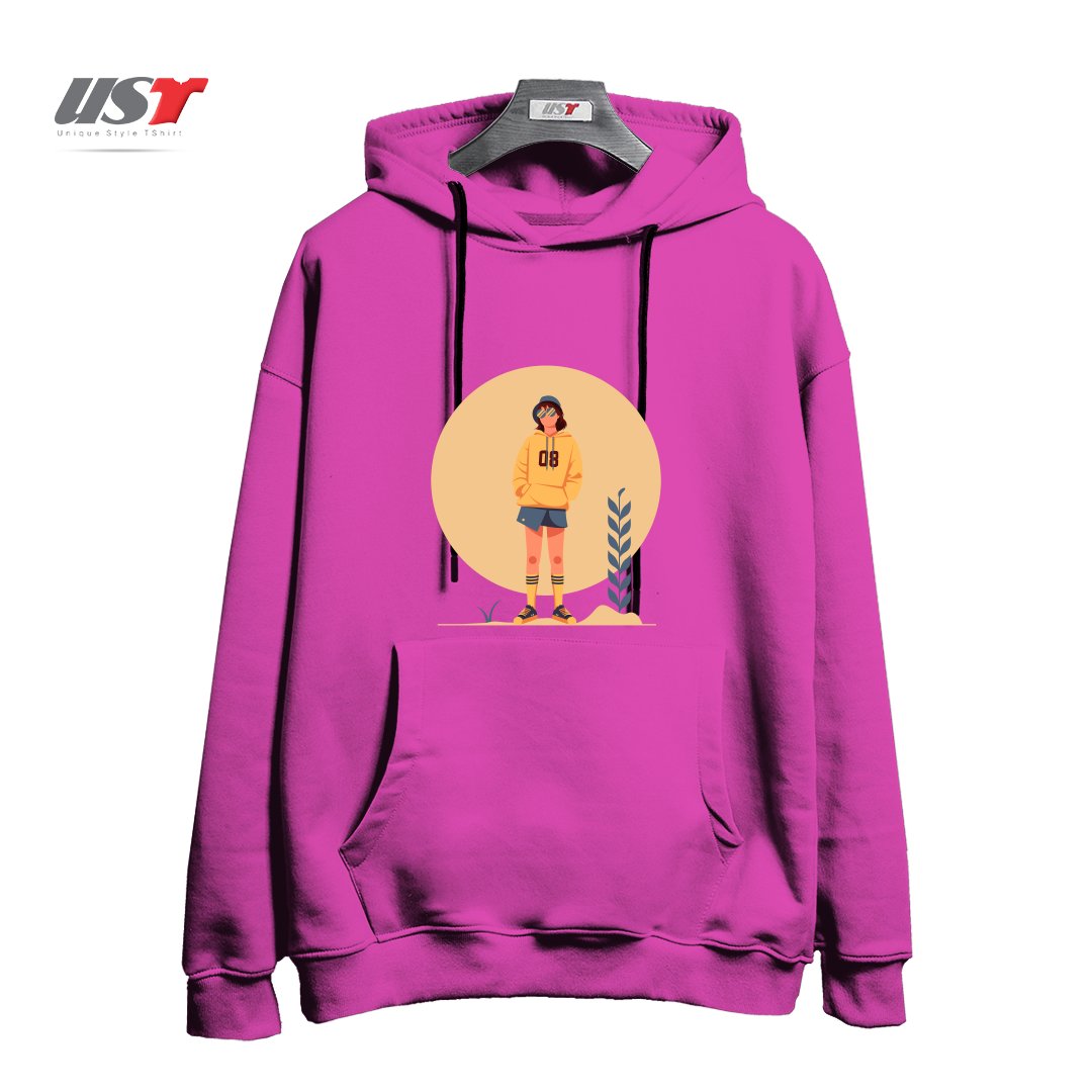 طرح Life Style9 هودی اورسایزرنگ صورتی