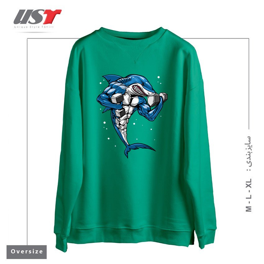 سوییشرت اورسایز طرح FITNESS SHARK
