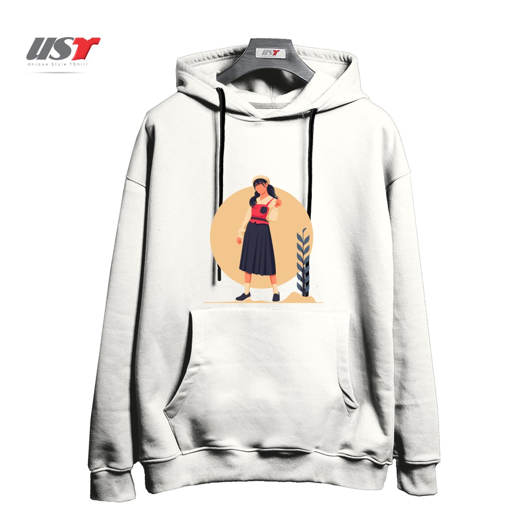 طرح Life Style10 هودی اورسایزرنگ سفید