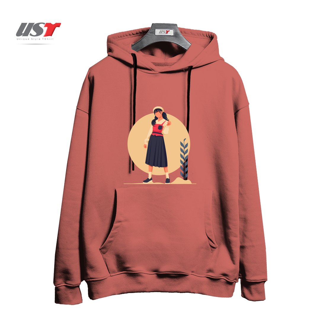 طرح Life Style10 هودی اورسایزرنگ آجری