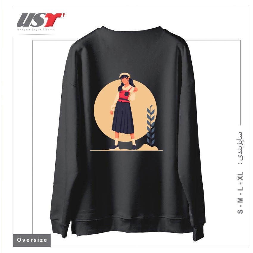 طرح Life Style10 سوییشرت اورسایزرنگ دودی