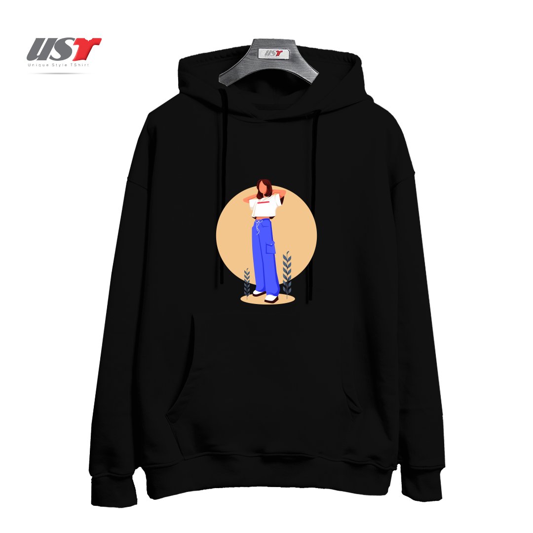 طرح Life Style11 هودی اورسایزرنگ مشکی