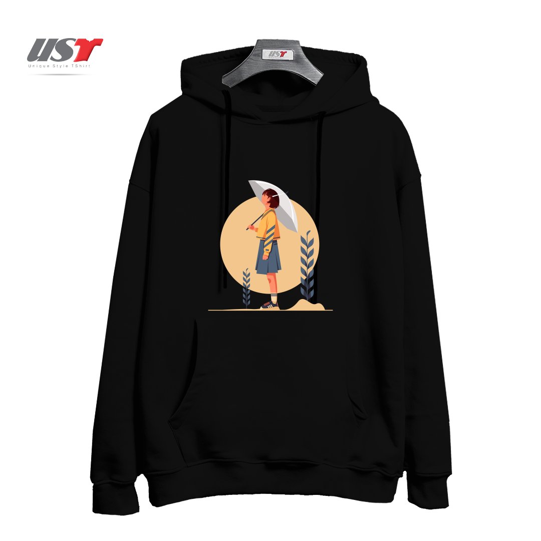 طرح Life Style12 هودی اورسایزرنگ مشکی