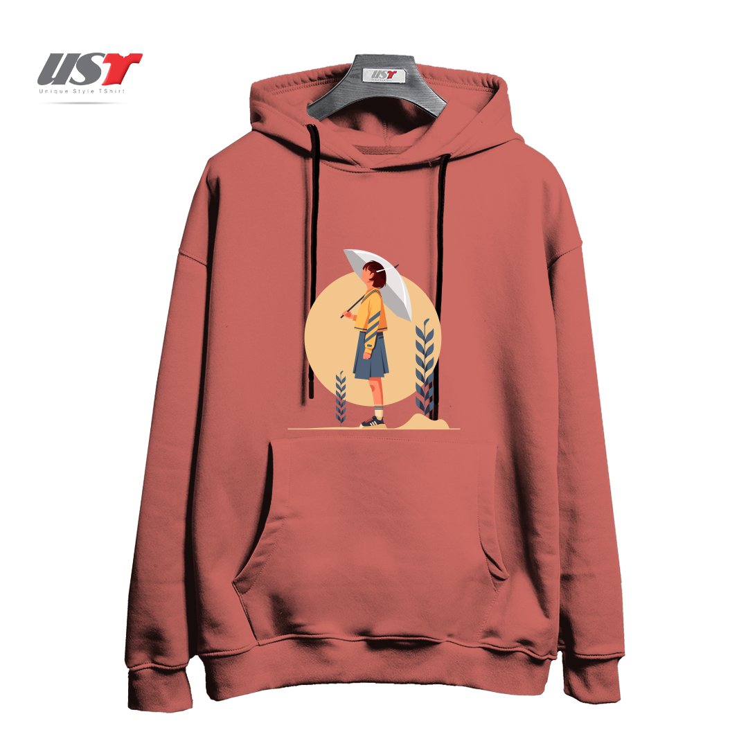 طرح Life Style12 هودی اورسایزرنگ آجری