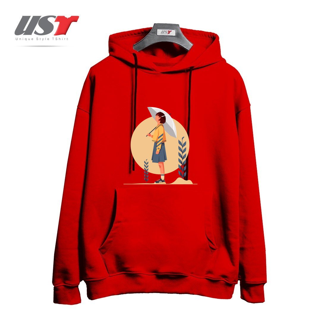 طرح Life Style12 هودی اورسایزرنگ قرمز