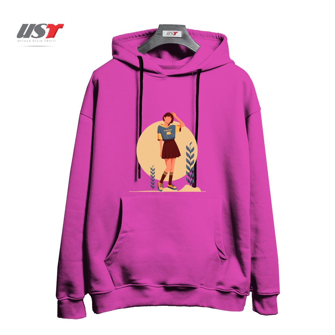 طرح Life Style13 هودی اورسایزرنگ صورتی