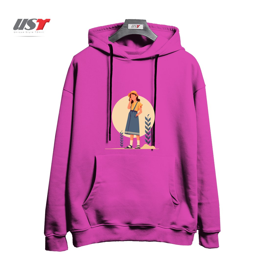 طرح Life Style14 هودی اورسایزرنگ صورتی