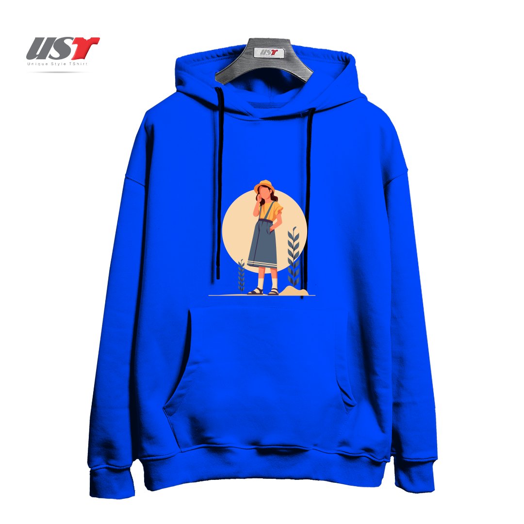 طرح Life Style14 هودی اورسایزرنگ آبی شالی