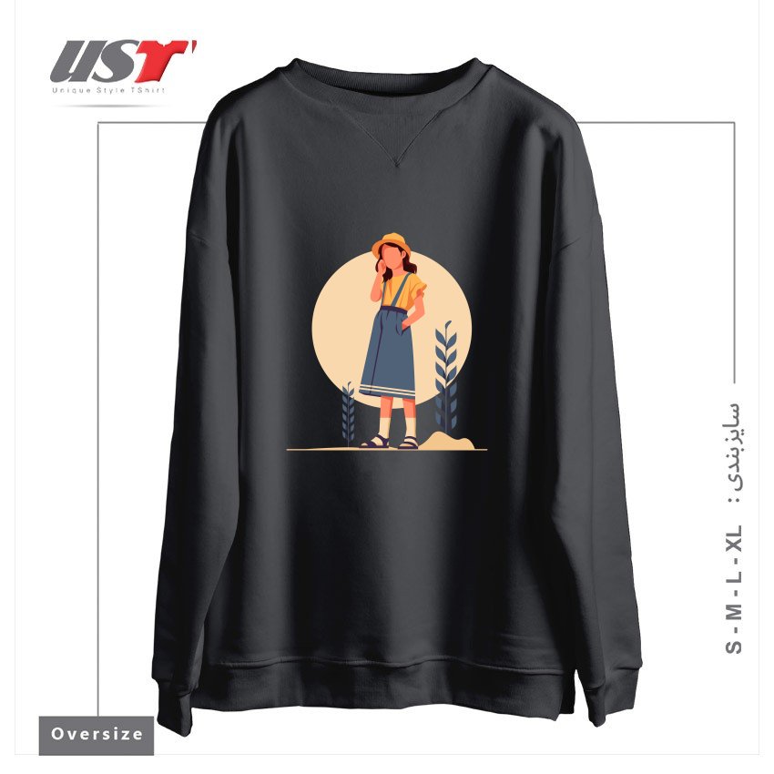 طرح Life Style14 سوییشرت اورسایزرنگ دودی