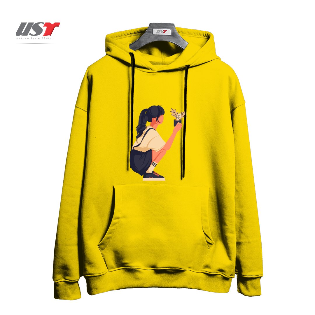 طرح Life Style15 هودی اورسایزرنگ زرد