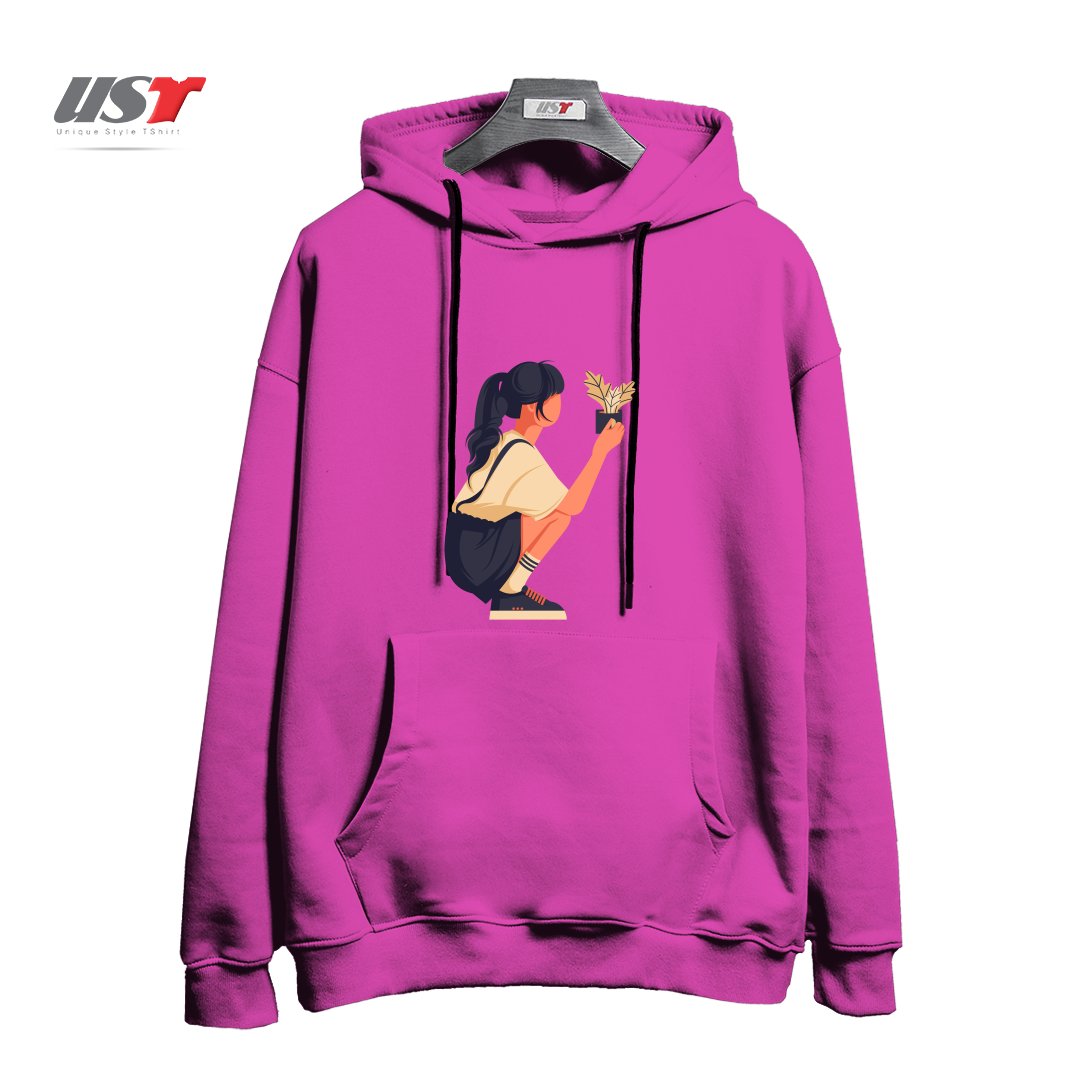 طرح Life Style15 هودی اورسایزرنگ صورتی