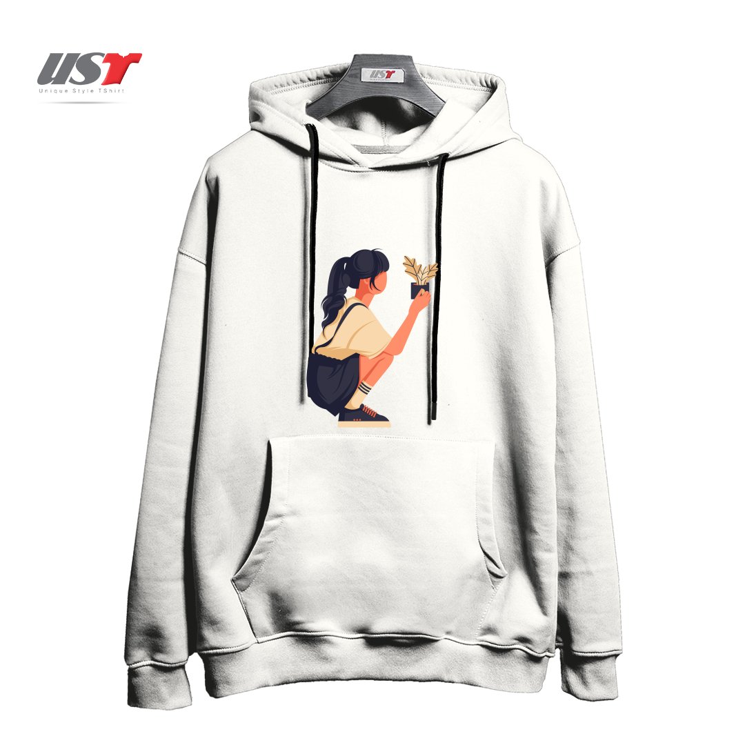 طرح Life Style15 هودی اورسایزرنگ سفید