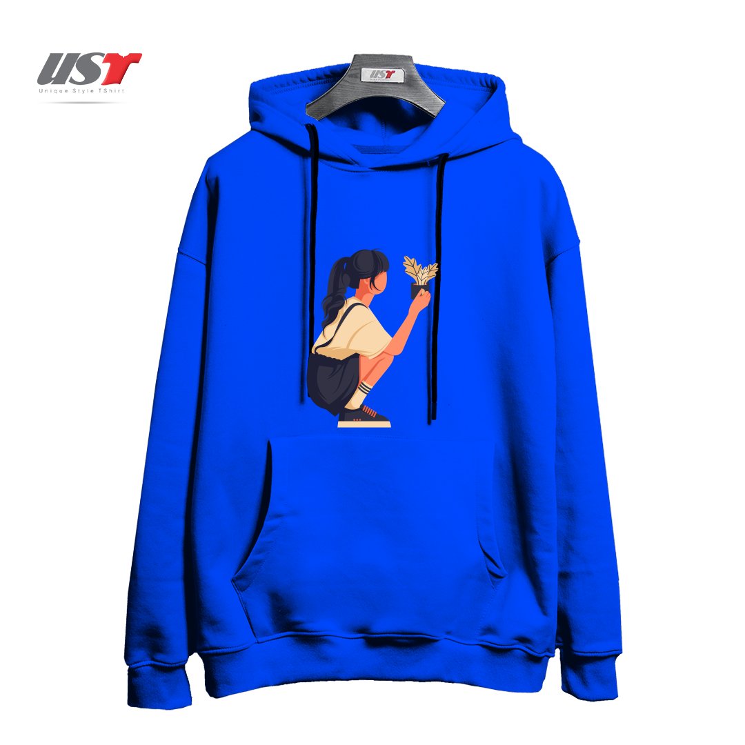 طرح Life Style15 هودی اورسایزرنگ آبی شالی