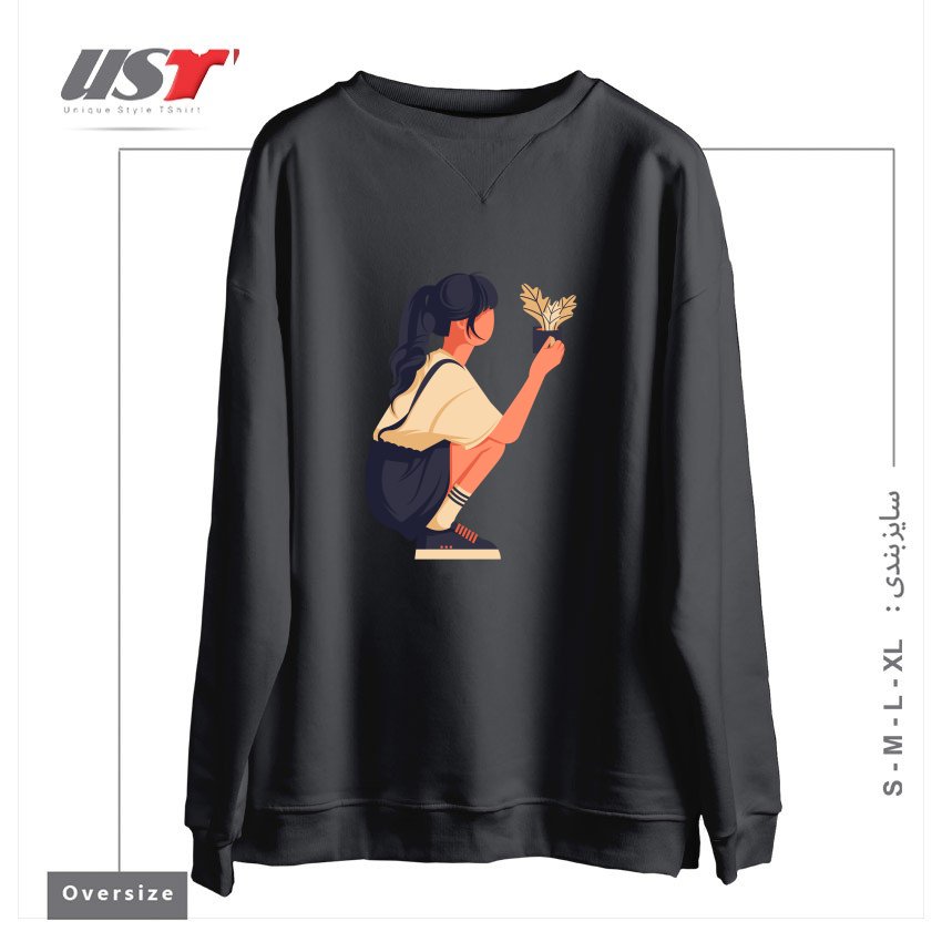 طرح Life Style15 سوییشرت اورسایزرنگ دودی