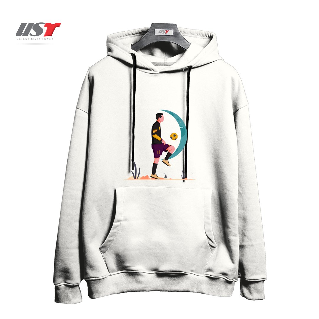 طرح Life Style17 هودی اورسایزرنگ سفید