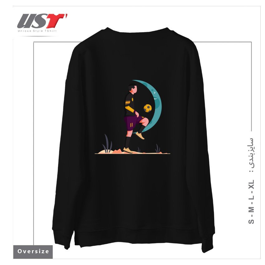 طرح Life Style17 سوییشرت اورسایزرنگ مشکی