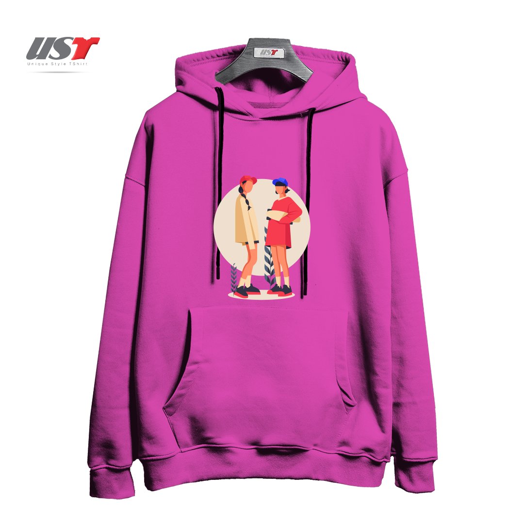 طرح Life Style19 هودی اورسایزرنگ صورتی