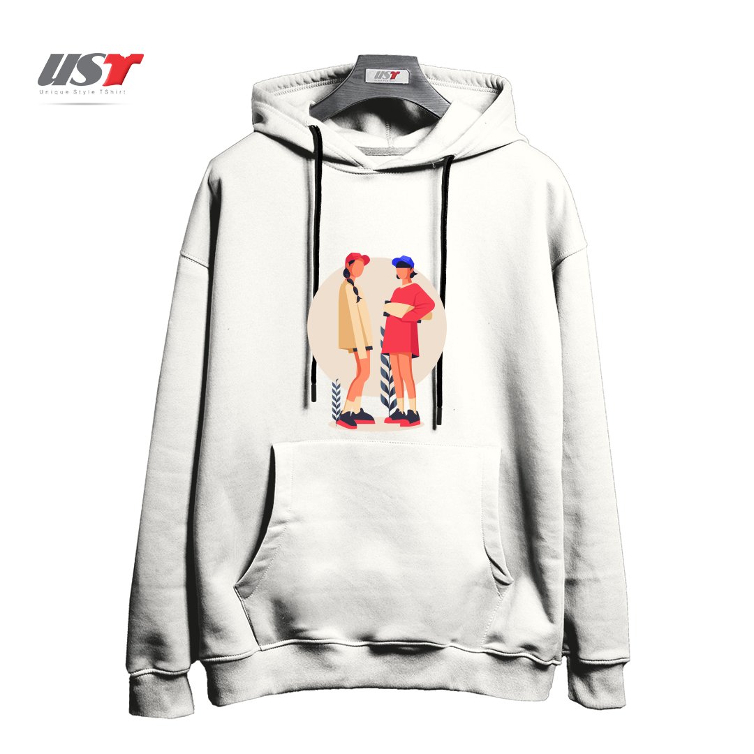 طرح Life Style19 هودی اورسایزرنگ سفید