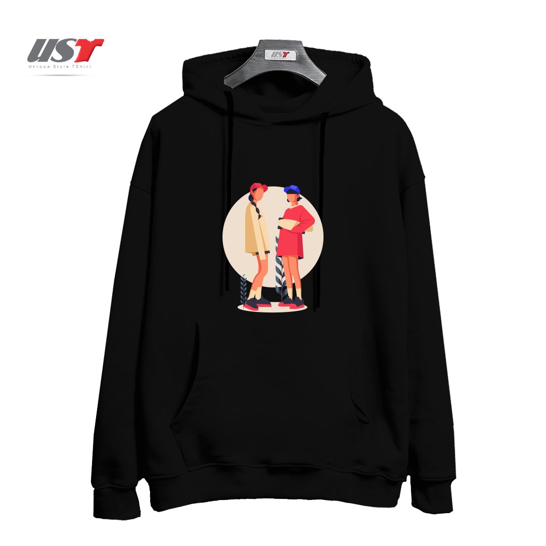 طرح Life Style19 هودی اورسایزرنگ مشکی