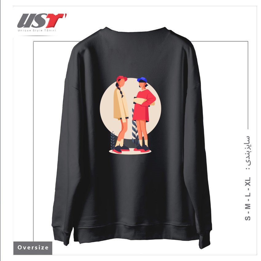 طرح Life Style19 سوییشرت اورسایزرنگ دودی