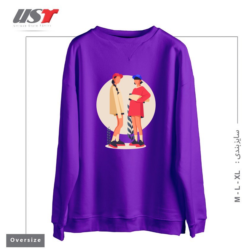 طرح Life Style19 سوییشرت اورسایزرنگ بنفش