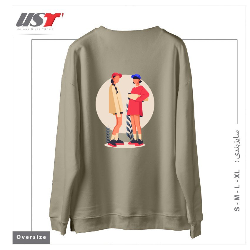 طرح Life Style19 سوییشرت اورسایزرنگ نخودی