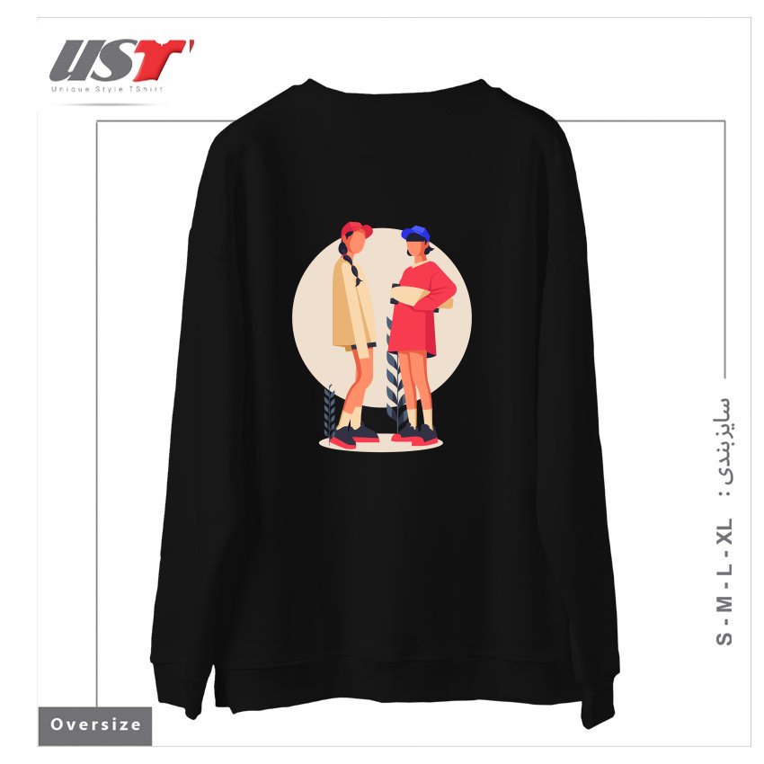 طرح Life Style19 سوییشرت اورسایزرنگ مشکی