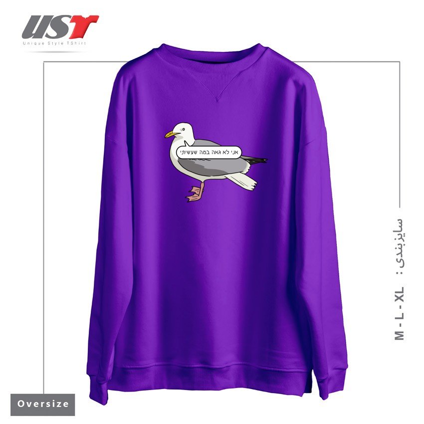 سوییشرت اورسایز طرح ASHAMED SEAGULL