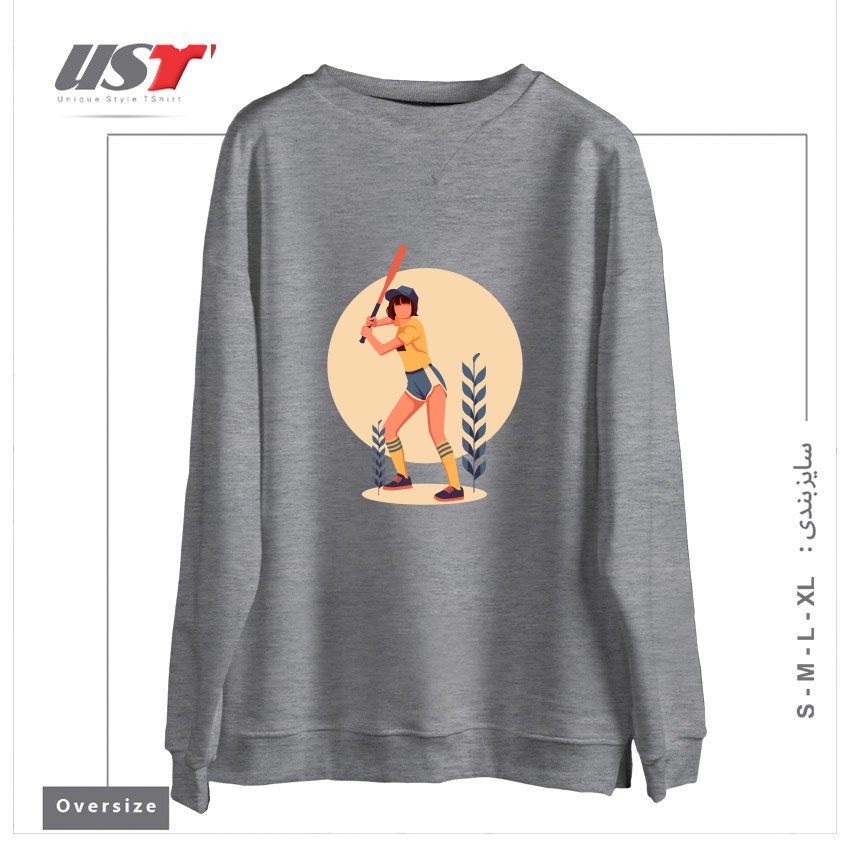 طرح Life Style21 سوییشرت اورسایزرنگ طوسی ملانژ