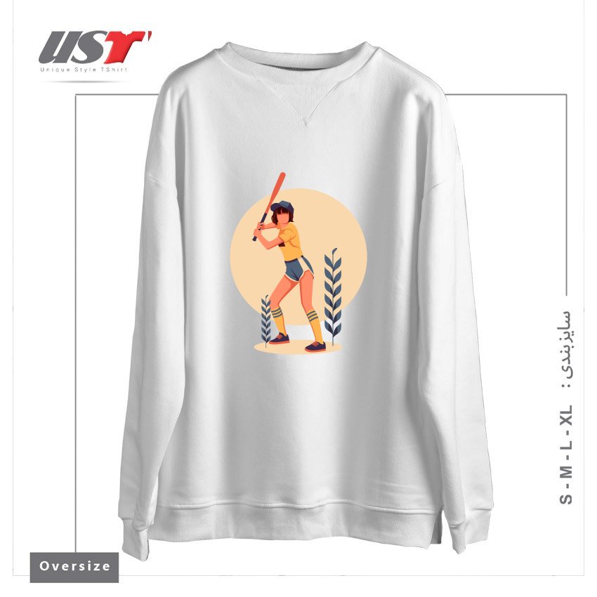 طرح Life Style21 سوییشرت اورسایزرنگ سفید