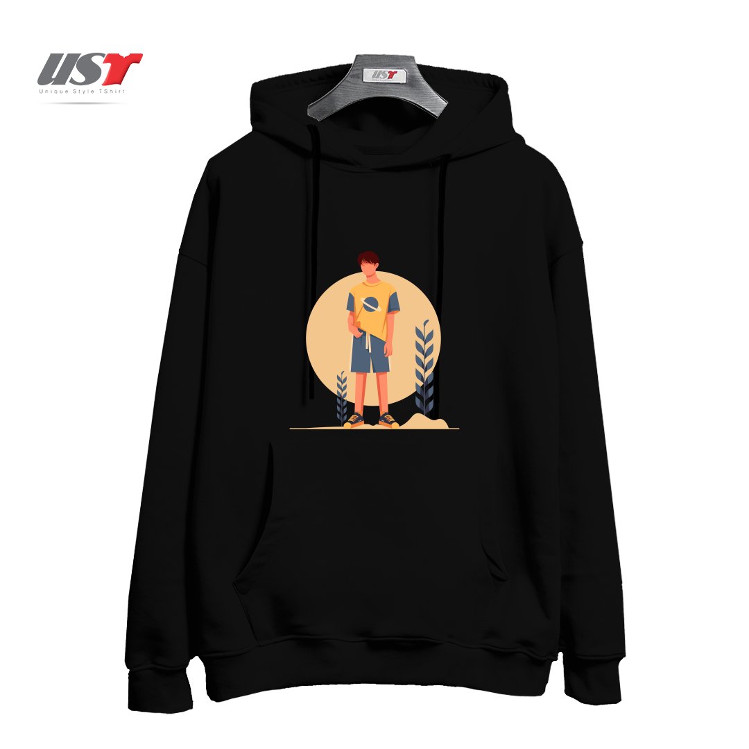 طرح Life Style22 هودی اورسایزرنگ مشکی