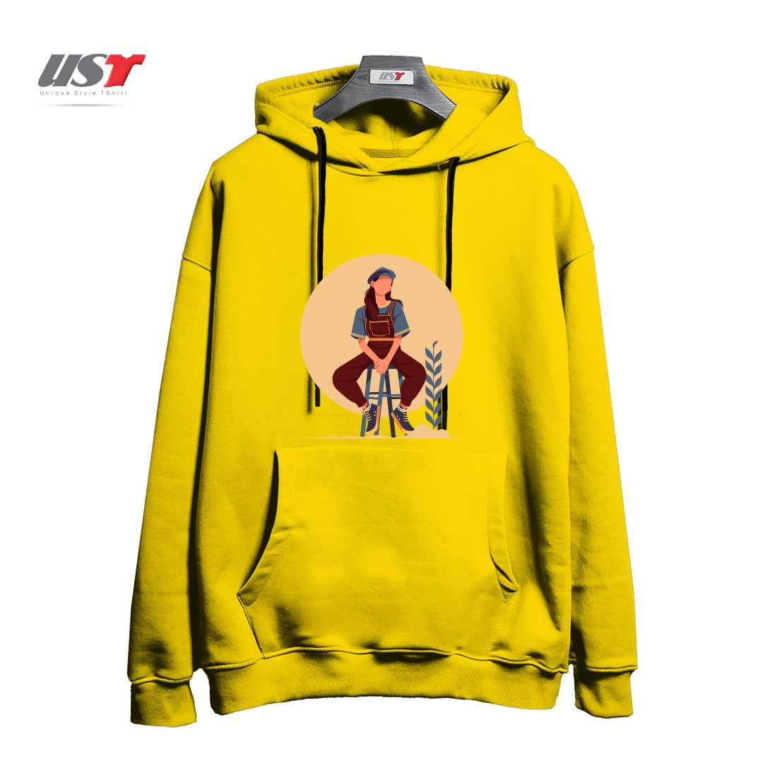 طرح Life Style23 هودی اورسایزرنگ زرد