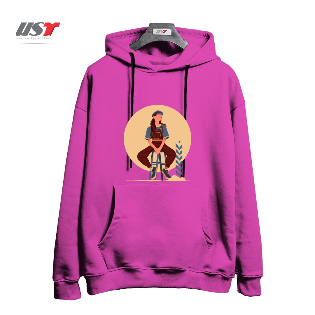 طرح Life Style23 هودی اورسایزرنگ صورتی