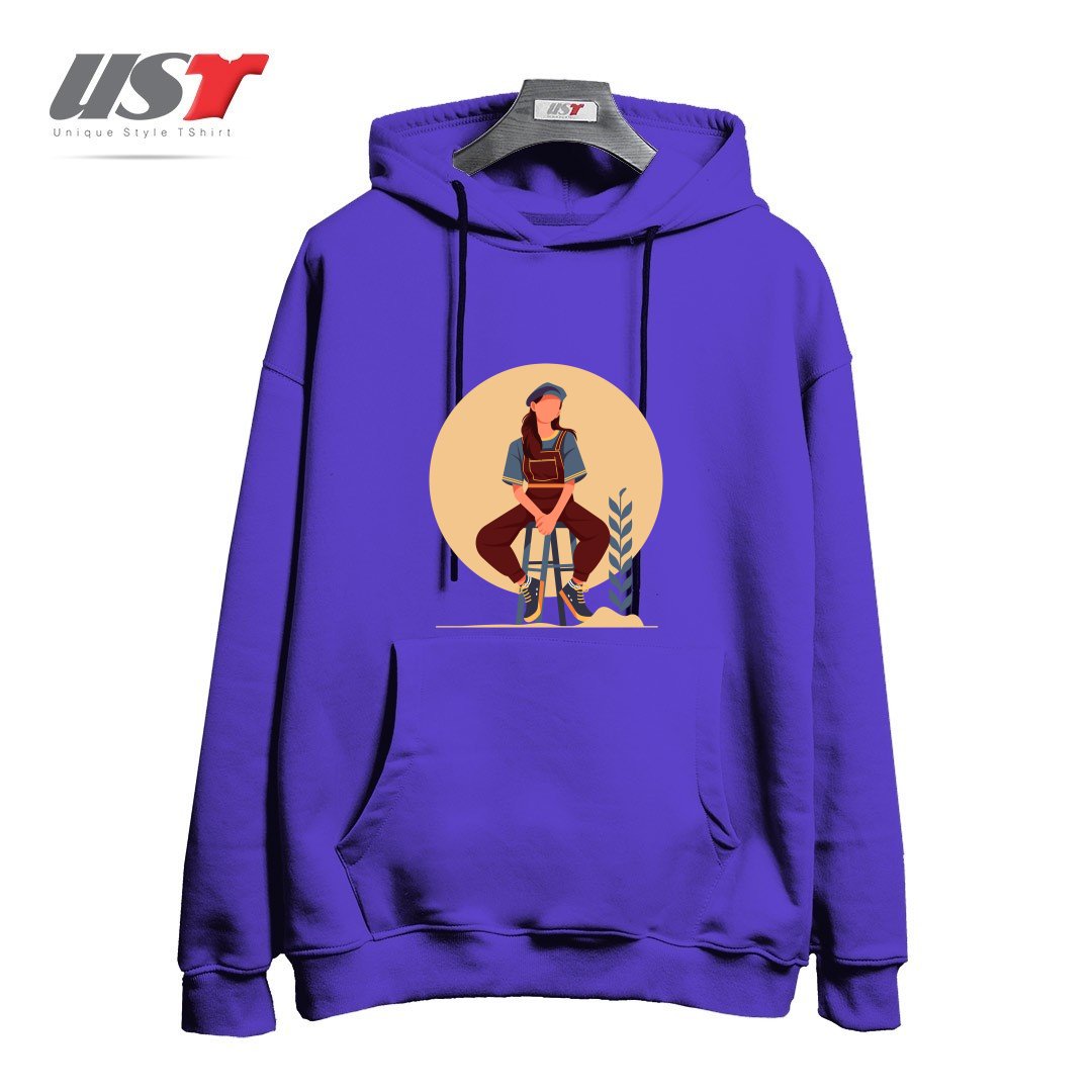 طرح Life Style23 هودی اورسایزرنگ بنفش