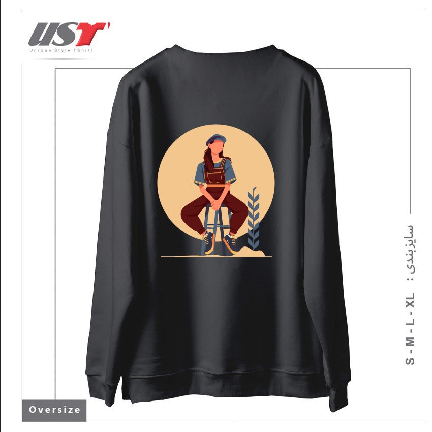 طرح Life Style23 سوییشرت اورسایزرنگ دودی