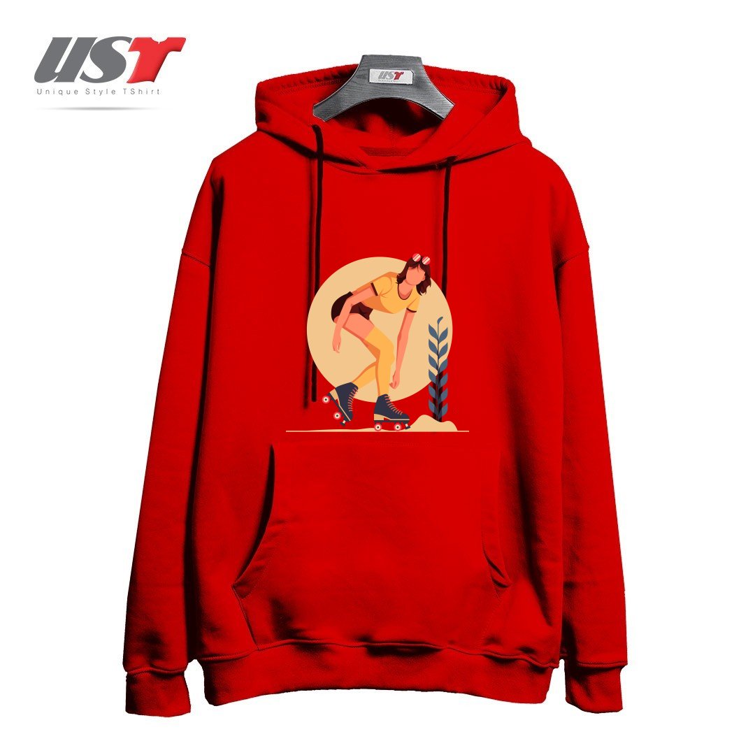 طرح Life Style24 هودی اورسایزرنگ قرمز