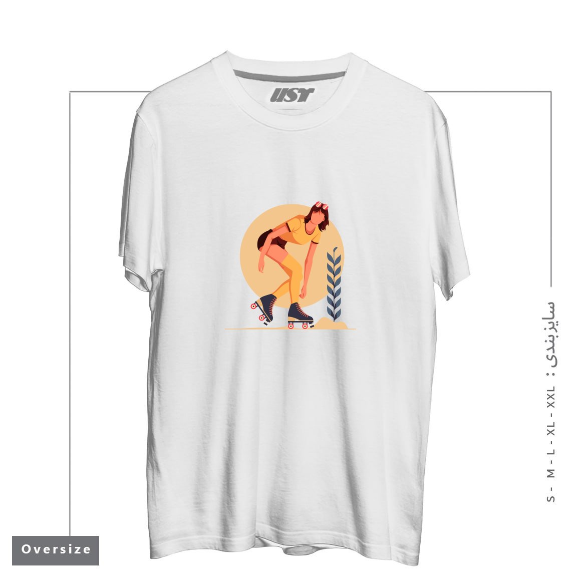 طرح Life Style24 تیشرت اورسایزرنگ سفید