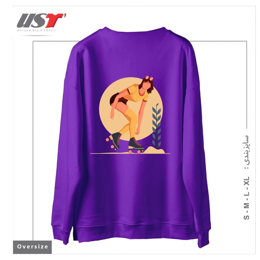 طرح Life Style24 سوییشرت اورسایزرنگ بنفش