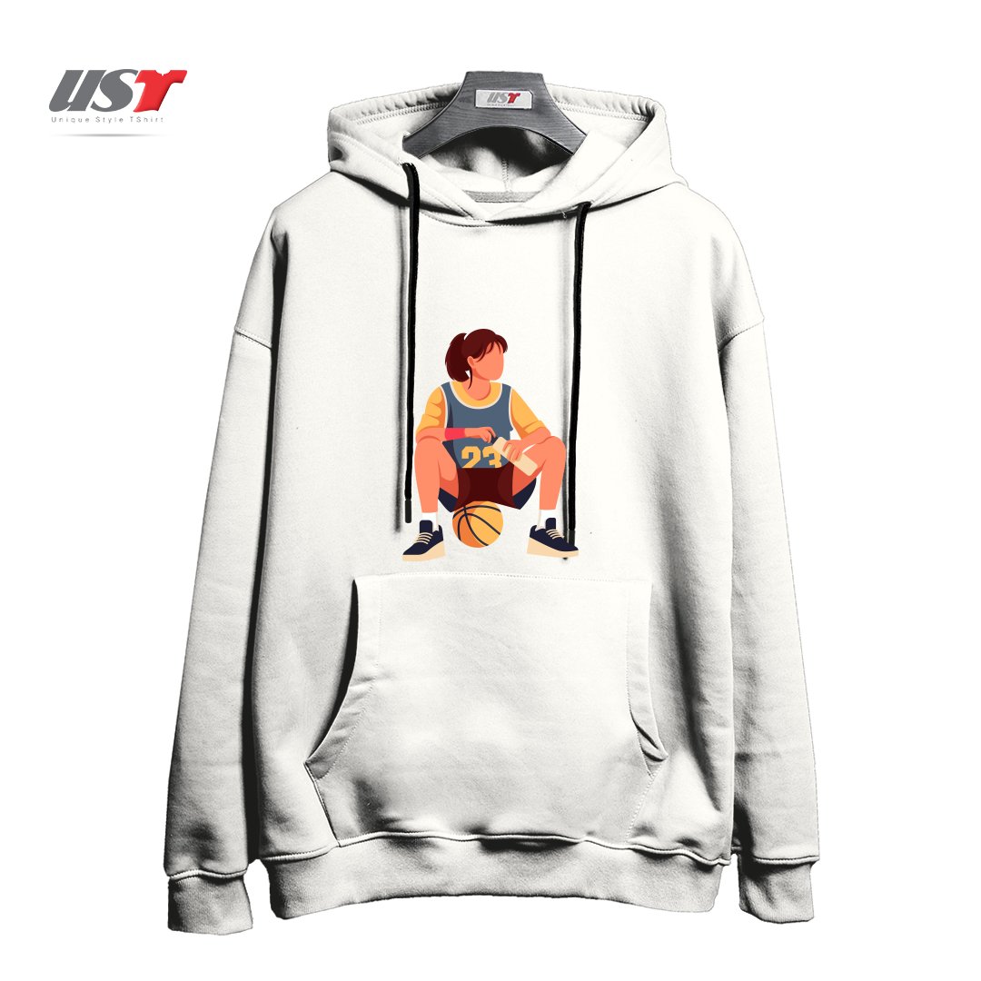 طرح Life Style25 هودی اورسایزرنگ سفید