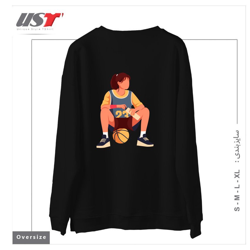 طرح Life Style25 سوییشرت اورسایزرنگ مشکی