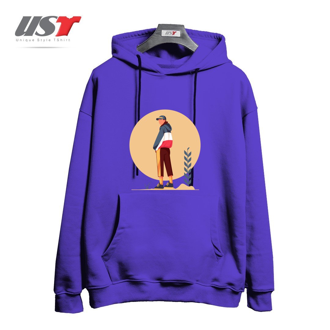 طرح Life Style26 هودی اورسایزرنگ بنفش