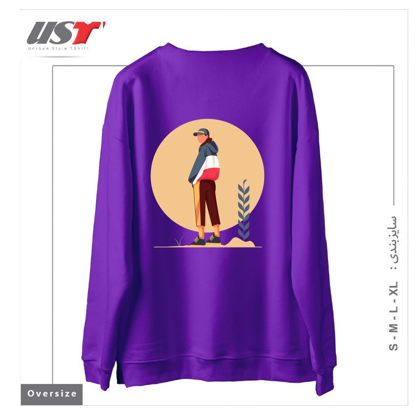 طرح Life Style26 سوییشرت اورسایزرنگ بنفش