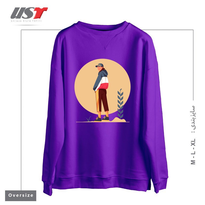 طرح Life Style26 سوییشرت اورسایزرنگ بنفش