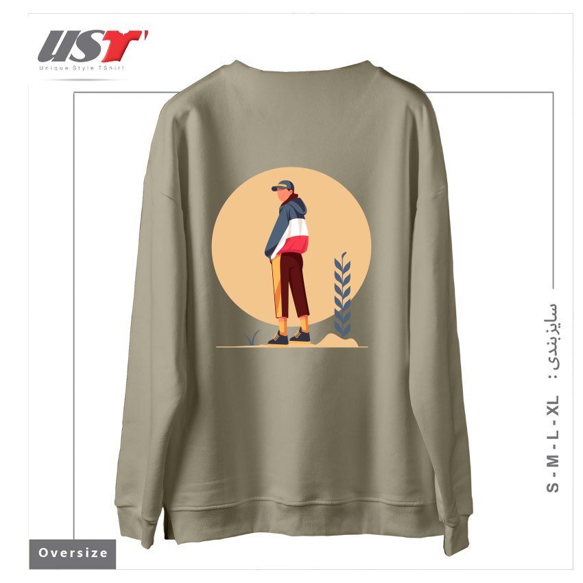 طرح Life Style26 سوییشرت اورسایزرنگ نخودی